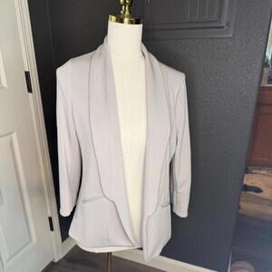 Light Gray Women's Blazer with Floral Lining